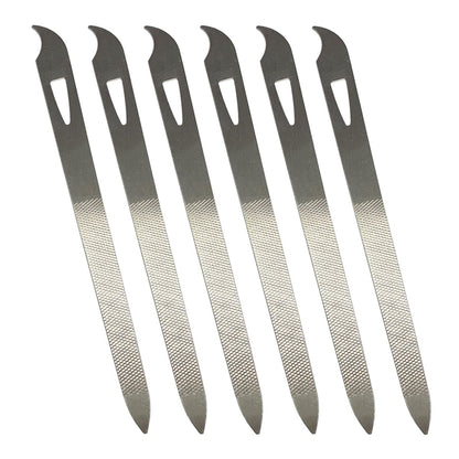 AhaTopia 6-Pack Stainless Steel Metal Nail Files for Natural Nails – 5.5-Inch Double-Sided Manicure & Pedicure Tool