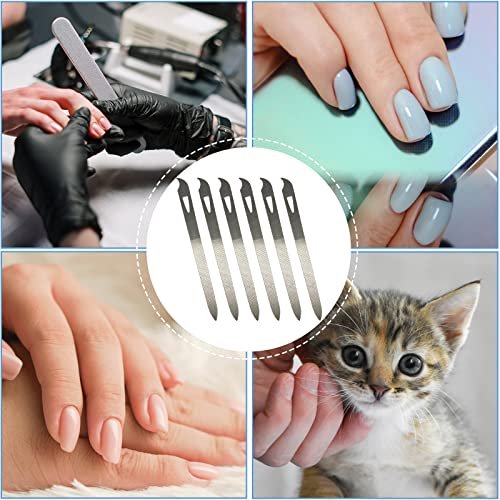 AhaTopia 6-Pack Stainless Steel Metal Nail Files for Natural Nails – 5.5-Inch Double-Sided Manicure & Pedicure Tool - görsel 14