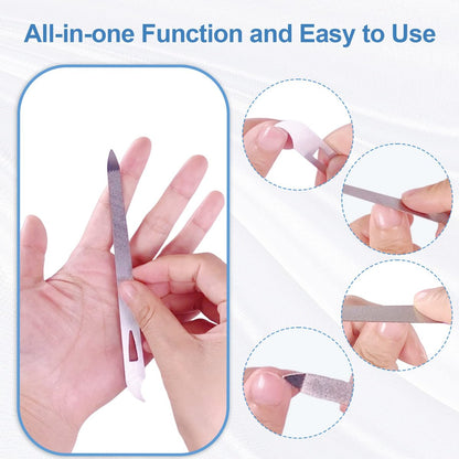 AhaTopia 6-Pack Stainless Steel Metal Nail Files for Natural Nails – 5.5-Inch Double-Sided Manicure & Pedicure Tool