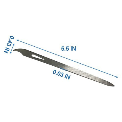 AhaTopia 6-Pack Stainless Steel Metal Nail Files for Natural Nails – 5.5-Inch Double-Sided Manicure & Pedicure Tool
