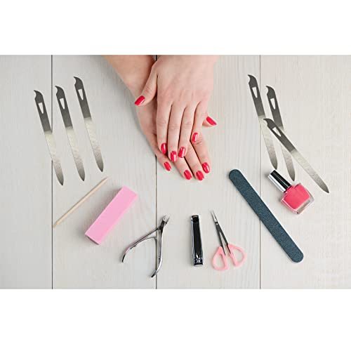 AhaTopia 6-Pack Stainless Steel Metal Nail Files for Natural Nails – 5.5-Inch Double-Sided Manicure & Pedicure Tool - görsel 8