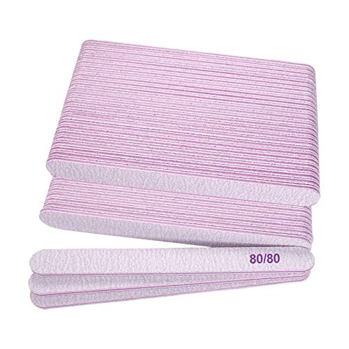 80/80 Grit Nail Files (50 Pcs) - Coarse Emery Boards for Acrylic & Gel Nails - Professional Reusable Manicure Files by GigaGround - görsel 2