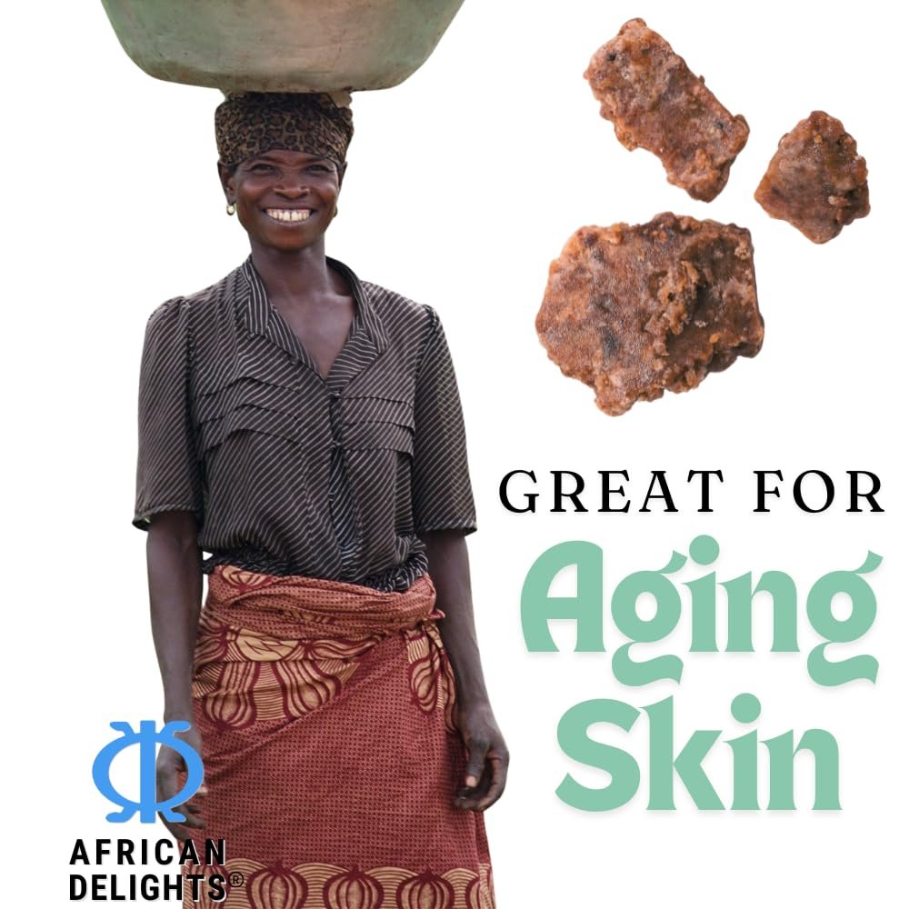 African Delights Herbal Black Soap Bar – Traditional Ghanaian Face & Body Cleanser, 17.64 oz - görsel 5