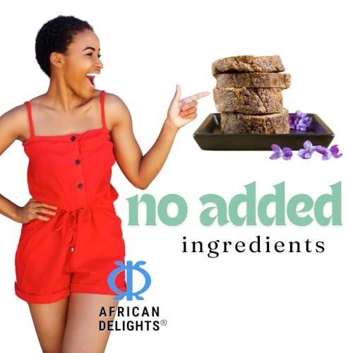 African Delights Herbal Black Soap Bar – Traditional Ghanaian Face & Body Cleanser, 17.64 oz - görsel 8