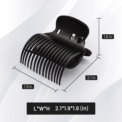 12-Pack Plastic Hair Roller Clips - Replacement Clips for Small, Medium, Large & Jumbo Rollers - Black