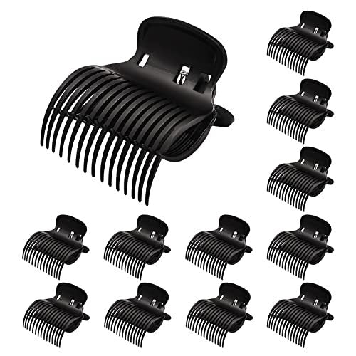 12-Pack Plastic Hair Roller Clips - Replacement Clips for Small, Medium, Large & Jumbo Rollers - Black - görsel 2