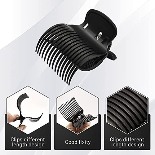 12-Pack Plastic Hair Roller Clips - Replacement Clips for Small, Medium, Large & Jumbo Rollers - Black - görsel 6