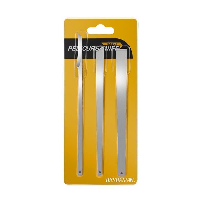 3-Piece Stainless Steel Ingrown Toenail Pedicure Knife Set - Professional Foot Skin Scraper & Callus Repair Blade Kit for Nail Corn Paronychia Treatment Avelisse