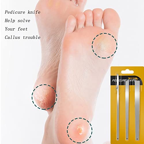 3-Piece Stainless Steel Ingrown Toenail Pedicure Knife Set - Professional Foot Skin Scraper & Callus Repair Blade Kit for Nail Corn Paronychia Treatment Avelisse