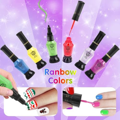 BATTOP Kids Nail Art Kit for Girls Ages 7-12 – with Nail Dryer, 2-in-1 Water Based Nail Polish Pen, 3D Decorations & Stickers, Nail File – Creative Birthday Gift for Girls 7-12 Avelisse