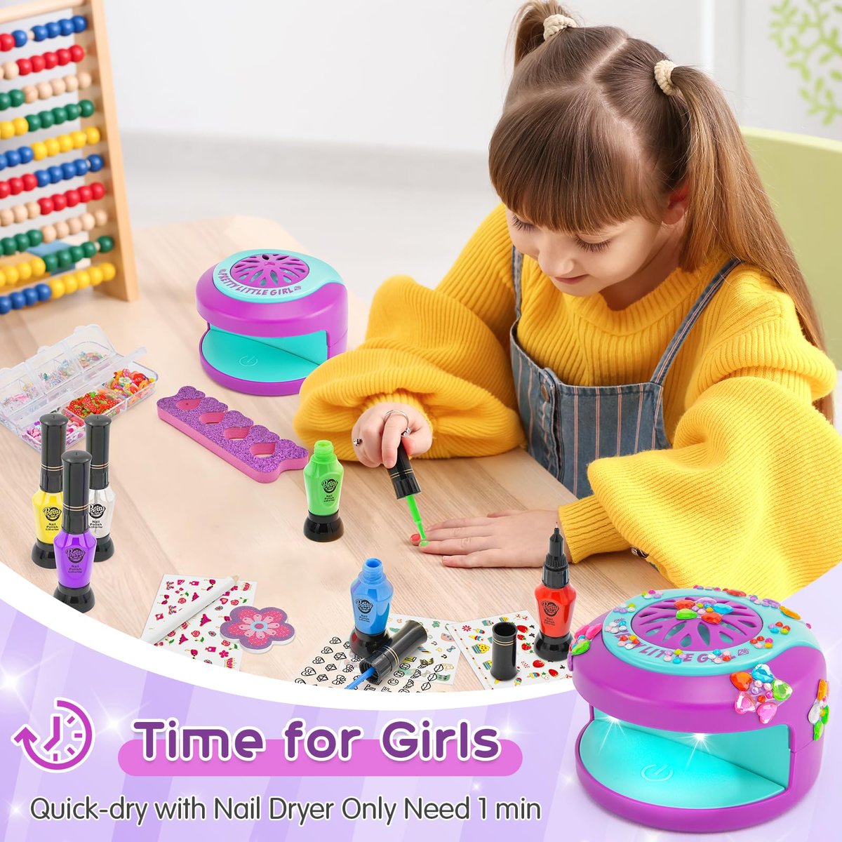 BATTOP Kids Nail Art Kit for Girls Ages 7-12 – with Nail Dryer, 2-in-1 Water Based Nail Polish Pen, 3D Decorations & Stickers, Nail File – Creative Birthday Gift for Girls 7-12 Avelisse