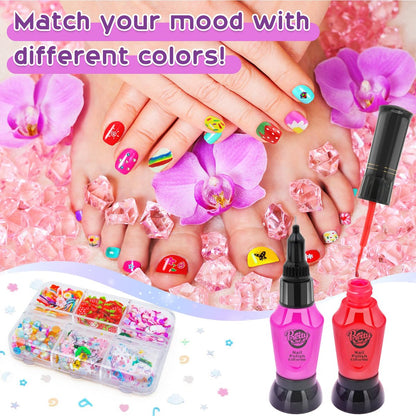 BATTOP Kids Nail Art Kit for Girls Ages 7-12 – with Nail Dryer, 2-in-1 Water Based Nail Polish Pen, 3D Decorations & Stickers, Nail File – Creative Birthday Gift for Girls 7-12 Avelisse