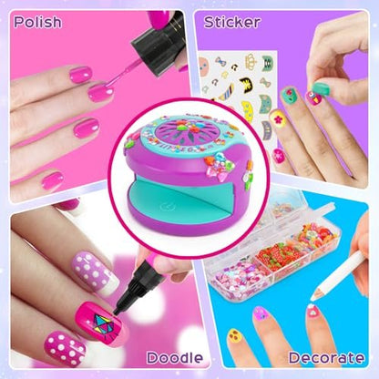 BATTOP Kids Nail Art Kit for Girls Ages 7-12 – with Nail Dryer, 2-in-1 Water Based Nail Polish Pen, 3D Decorations & Stickers, Nail File – Creative Birthday Gift for Girls 7-12 Avelisse