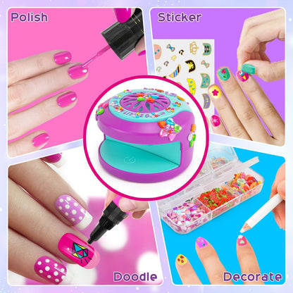 BATTOP Kids Nail Art Kit for Girls Ages 7-12 – with Nail Dryer, 2-in-1 Water Based Nail Polish Pen, 3D Decorations & Stickers, Nail File – Creative Birthday Gift for Girls 7-12 Avelisse