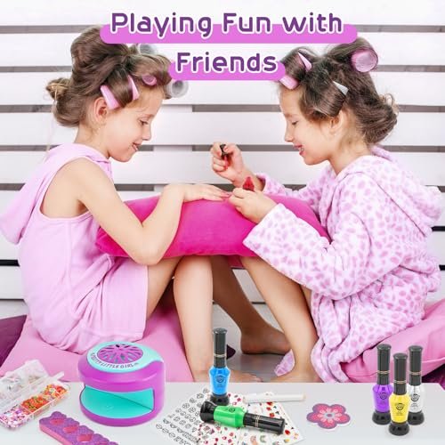 BATTOP Kids Nail Art Kit for Girls Ages 7-12 – with Nail Dryer, 2-in-1 Water Based Nail Polish Pen, 3D Decorations & Stickers, Nail File – Creative Birthday Gift for Girls 7-12 Avelisse