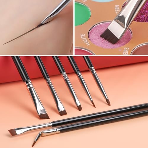 KINGMAS 7-Piece Eyeliner Brush Set – Angled Flat Gel Eye Liner Makeup Brushes, Ultra Thin Liner Brush, Fine Point Eyeliner Brushes - görsel 10