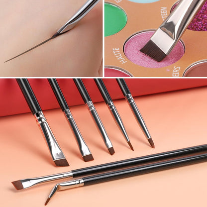 KINGMAS 7-Piece Eyeliner Brush Set – Angled Flat Gel Eye Liner Makeup Brushes, Ultra Thin Liner Brush, Fine Point Eyeliner Brushes