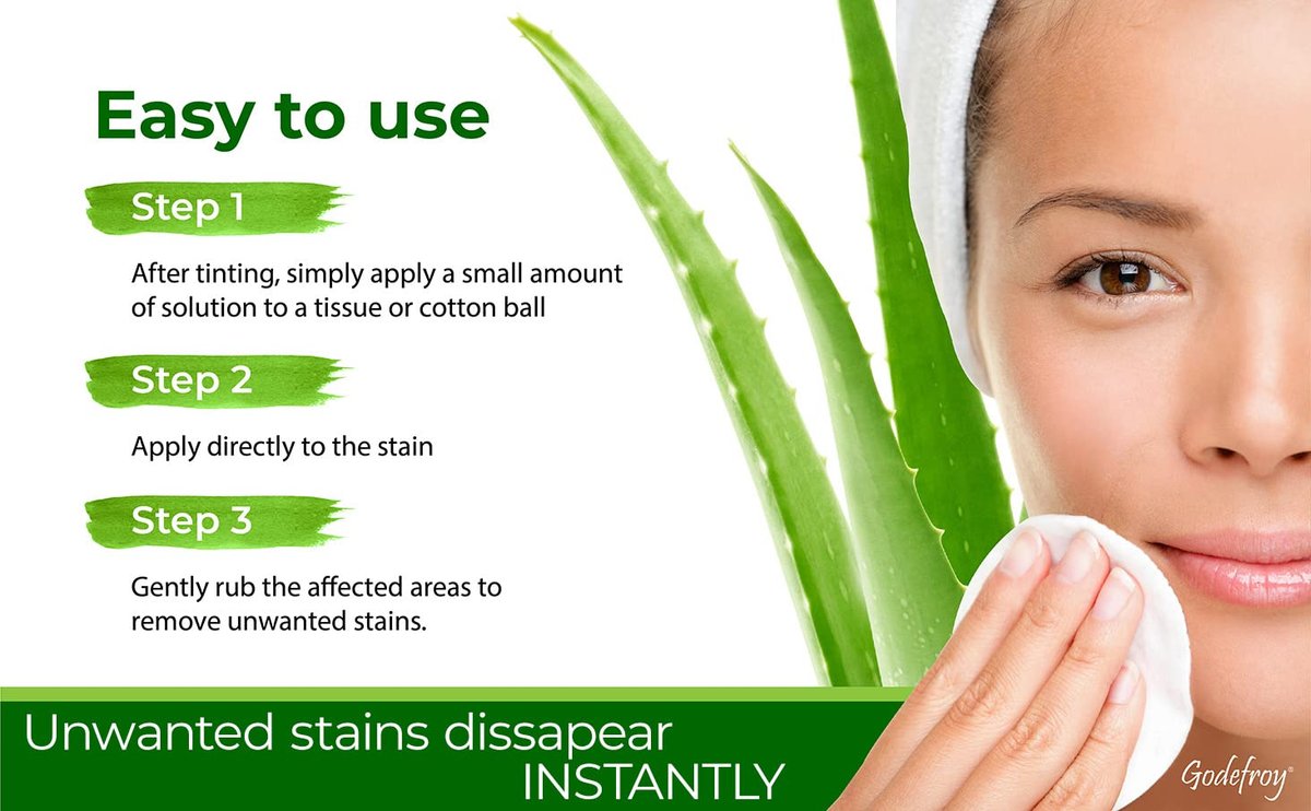 Godefroy Stain Remover for Hair Color, Hair Dye, Eyebrow and Eyelash Enhancer - Remove Unwanted Stains from Hair or Skin, Infused with Aloe Vera (4 Ounce, 40 Applications) Avelisse