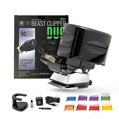 Skull Shaver Beast Clipper Duo - Cordless Home Haircut & Grooming Kit for Men & Women Avelisse