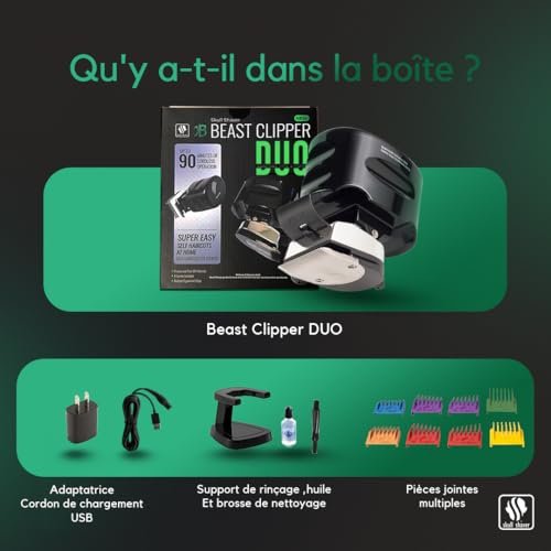 Skull Shaver Beast Clipper Duo - Cordless Home Haircut & Grooming Kit for Men & Women Avelisse
