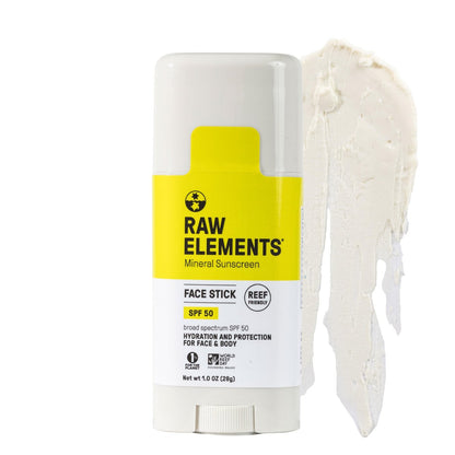 Raw Elements Face Stick SPF 50 - All-Natural Mineral Sunscreen, Reef Safe, Water Resistant, Broad Spectrum UVA/UVB Protection, Travel Size 1 oz Avelisse