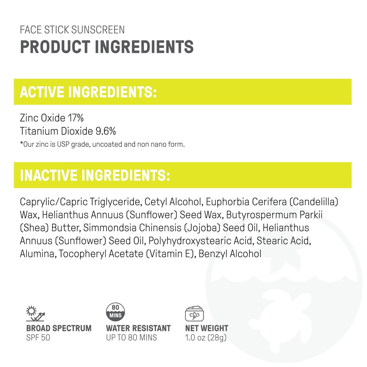 Raw Elements Face Stick SPF 50 - All-Natural Mineral Sunscreen, Reef Safe, Water Resistant, Broad Spectrum UVA/UVB Protection, Travel Size 1 oz Avelisse