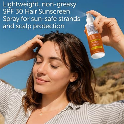 Premium SPF 30 Hair Sunscreen Spray | Heat Protection Spray for Hair | Non-Greasy UV Protection for Hair & Scalp | Helps Prevent Color Fade & Dryness | Heat Protectant for Hair | Beach SunBlock 4 oz Avelisse