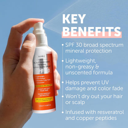 Premium SPF 30 Hair Sunscreen Spray | Heat Protection Spray for Hair | Non-Greasy UV Protection for Hair & Scalp | Helps Prevent Color Fade & Dryness | Heat Protectant for Hair | Beach SunBlock 4 oz Avelisse