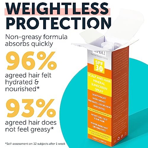 Premium SPF 30 Hair Sunscreen Spray | Heat Protection Spray for Hair | Non-Greasy UV Protection for Hair & Scalp | Helps Prevent Color Fade & Dryness | Heat Protectant for Hair | Beach SunBlock 4 oz Avelisse