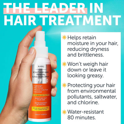 Premium SPF 30 Hair Sunscreen Spray | Heat Protection Spray for Hair | Non-Greasy UV Protection for Hair & Scalp | Helps Prevent Color Fade & Dryness | Heat Protectant for Hair | Beach SunBlock 4 oz Avelisse