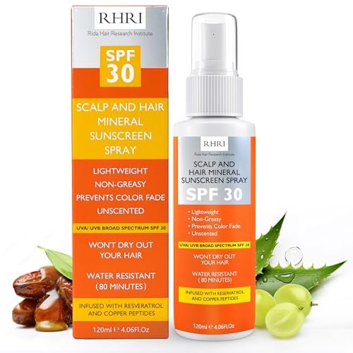 Premium SPF 30 Hair Sunscreen Spray | Heat Protection Spray for Hair | Non-Greasy UV Protection for Hair & Scalp | Helps Prevent Color Fade & Dryness | Heat Protectant for Hair | Beach SunBlock 4 oz Avelisse