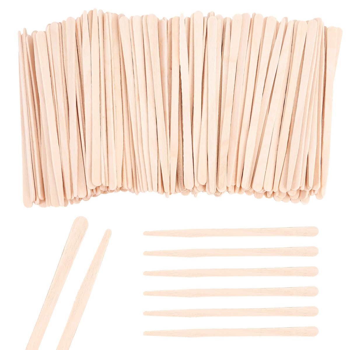 1200-Piece Wood Eyebrow Wax Sticks – Natural Wood Waxing Spatulas for Body Hair, Eyebrow, Lip, Nose & Brow Removal - görsel 1