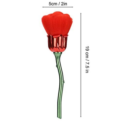 Elegant Rose Nail Dust Brush - Premium Nail Cleaning & Makeup Brush for Home & Salon Use (Red, Size 06)