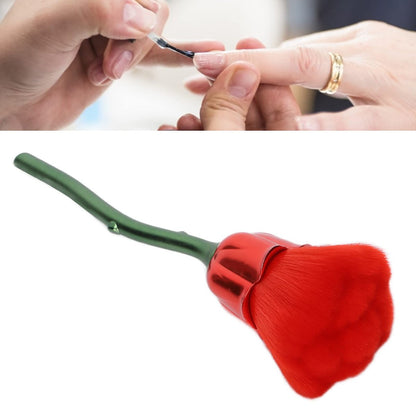 Elegant Rose Nail Dust Brush - Premium Nail Cleaning & Makeup Brush for Home & Salon Use (Red, Size 06)
