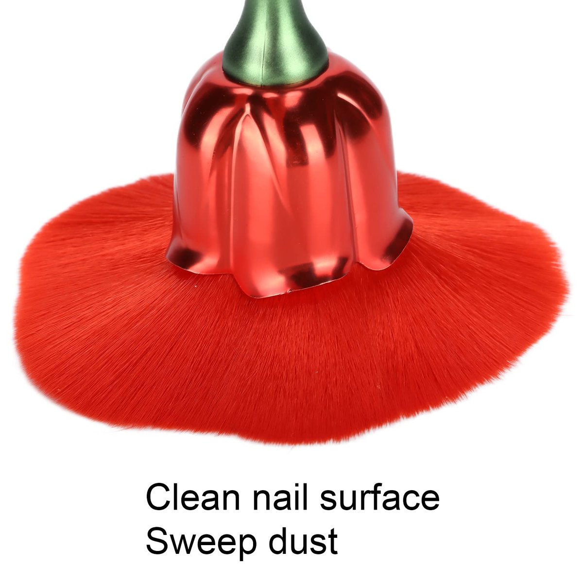 Elegant Rose Nail Dust Brush - Premium Nail Cleaning & Makeup Brush for Home & Salon Use (Red, Size 06) - görsel 7