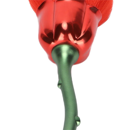 Elegant Rose Nail Dust Brush - Premium Nail Cleaning & Makeup Brush for Home & Salon Use (Red, Size 06)