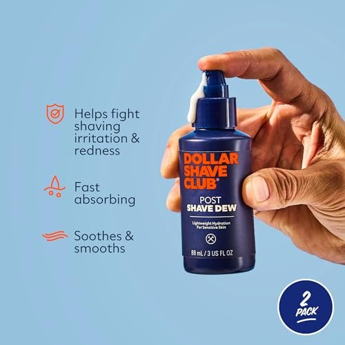 Dollar Shave Club Post Shave Dew 3.4 Ounce (2 Pack) - Moisturizing After Shave Gel for Sensitive Skin Avelisse