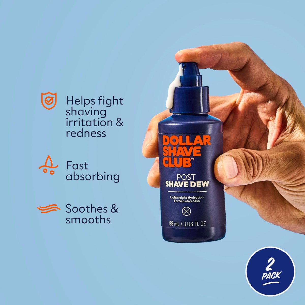 Dollar Shave Club Post Shave Dew 3.4 Ounce (2 Pack) - Moisturizing After Shave Gel for Sensitive Skin Avelisse