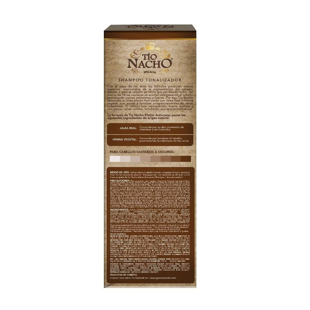 Tio Nacho Anti-Gray Effect Shampoo with Egyptian Henna - Anti-Hair Loss, Reddish-Brown, 14.03 Fl Oz Avelisse