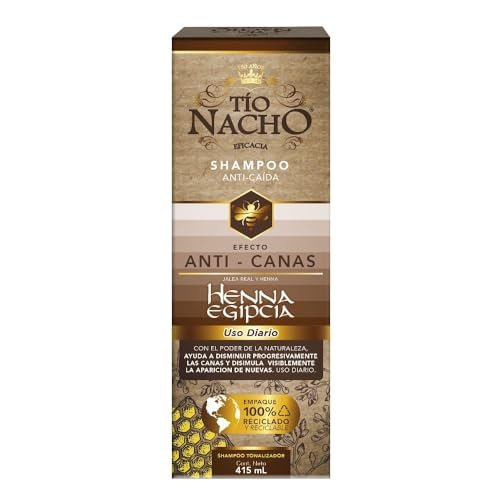 Tio Nacho Anti-Gray Effect Shampoo with Egyptian Henna - Anti-Hair Loss, Reddish-Brown, 14.03 Fl Oz Avelisse