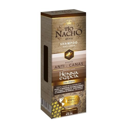 Tio Nacho Anti-Gray Effect Shampoo with Egyptian Henna - Anti-Hair Loss, Reddish-Brown, 14.03 Fl Oz Avelisse