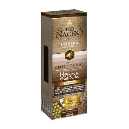 Tio Nacho Anti-Gray Effect Shampoo with Egyptian Henna - Anti-Hair Loss, Reddish-Brown, 14.03 Fl Oz Avelisse