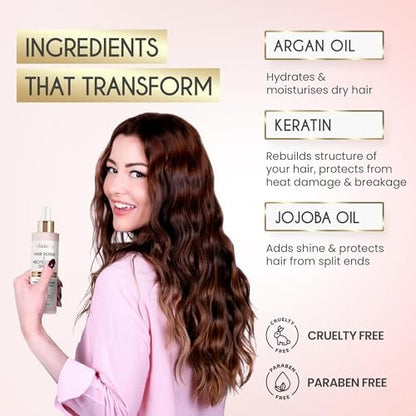 ELLA BELLA® All-in-1 Heat Protectant Spray for Hair – Repair, Protect & Nourish with UV Shield, Argan Oil, Jojoba & Keratin – Cruelty-Free Professional Heat Protection (8.5 Fl Oz) Avelisse