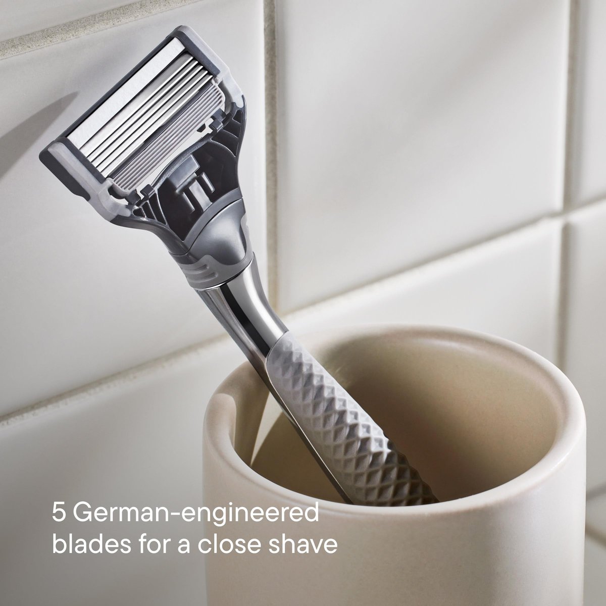 Harry's Original Shaving Kit for Men - Chrome Edition Razor Handle with 3 German Engineered Blade Refills - görsel 9
