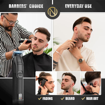 NOVAH Grooming Professional Hair Trimmer for Men – Cordless T Trimmer for Barbers, Matte Black Avelisse