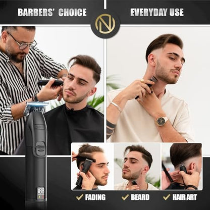 NOVAH Grooming Professional Hair Trimmer for Men – Cordless T Trimmer for Barbers, Matte Black Avelisse