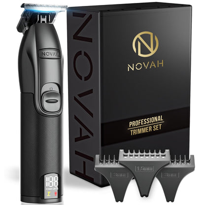 NOVAH Grooming Professional Hair Trimmer for Men – Cordless T Trimmer for Barbers, Matte Black Avelisse