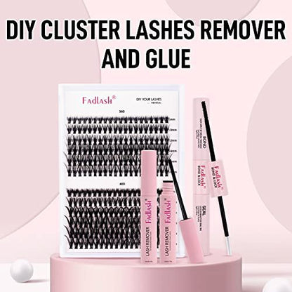 FADLASH Cluster Lash Glue Remover 5 ML – Soothing Oil Remover for Cluster Lashes & Eyelash Extensions, Gentle Self-Use at Home