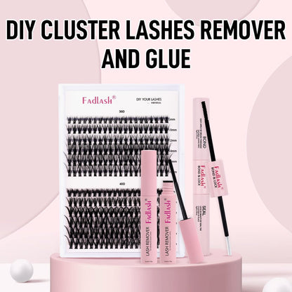 FADLASH Cluster Lash Glue Remover 5 ML – Soothing Oil Remover for Cluster Lashes & Eyelash Extensions, Gentle Self-Use at Home