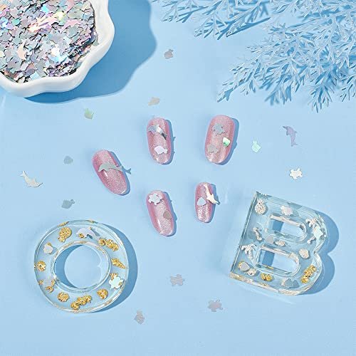 OLYCRAFT 48g Ocean Theme Nail Sequins - Dolphin & Fish Resin Glitter for Nail Art, Epoxy Fillers, Phone Case, DIY Crafting - görsel 12